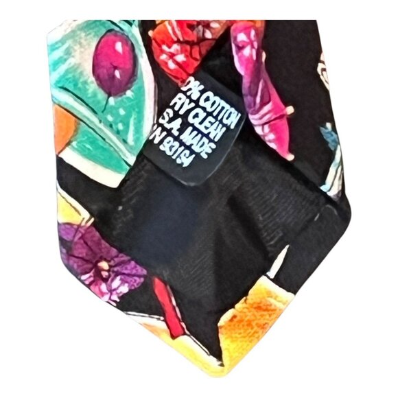 Dem Crazy 100% Cotton Tie Cocktails and Drinks Pattern - Picture 3 of 4